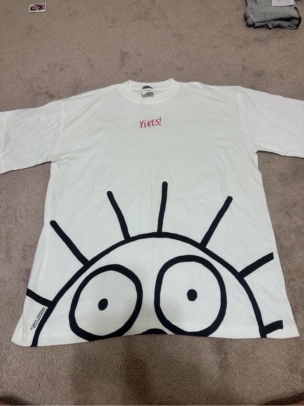 Vintage 1994 Scared Guy K. Freedman Graphic T Shirt